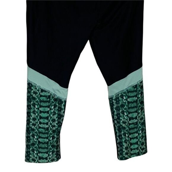 Under Armour HeatGear Compression Cropped Leggings Black Green Small - Picture 7 of 10